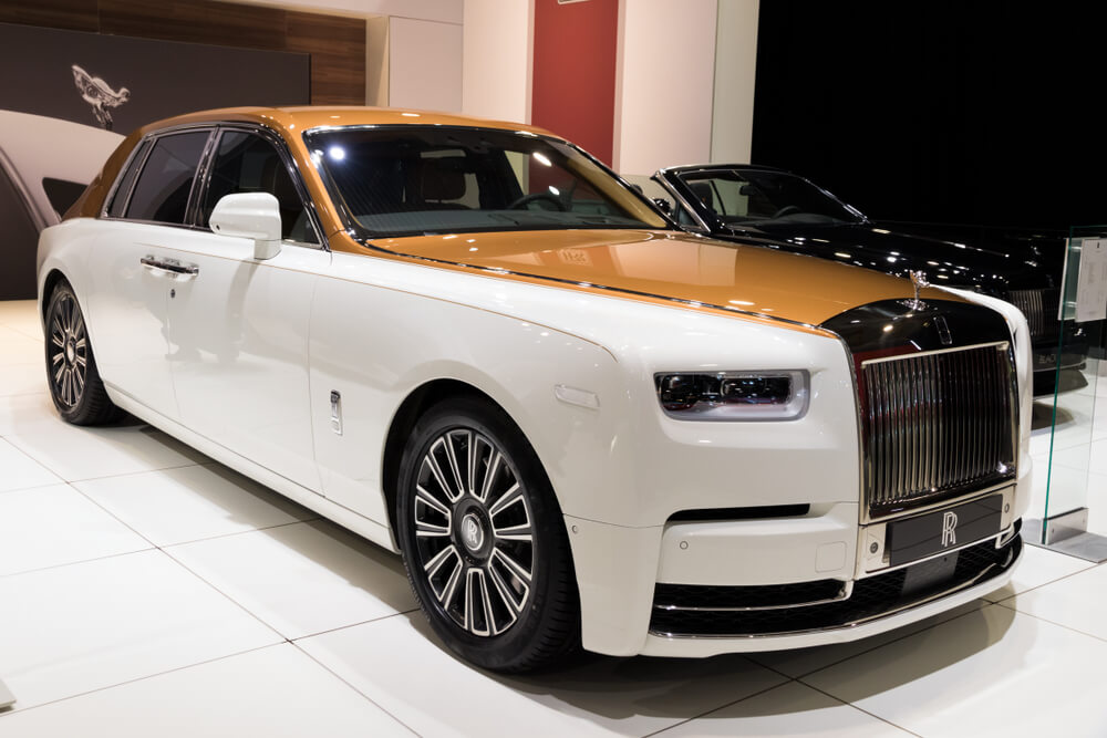 white and brown Rolls Royce Phantom luxury saloon car. - luxury cars rear-wheel drives