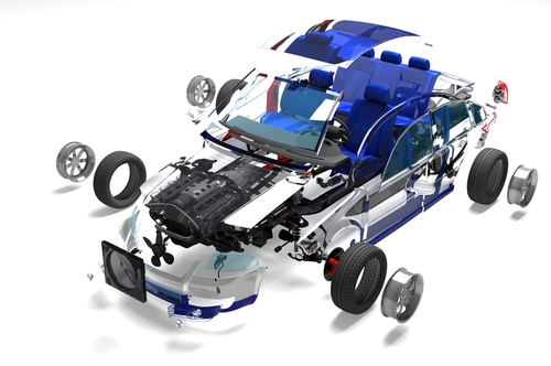 Exploded View Of A Race Car